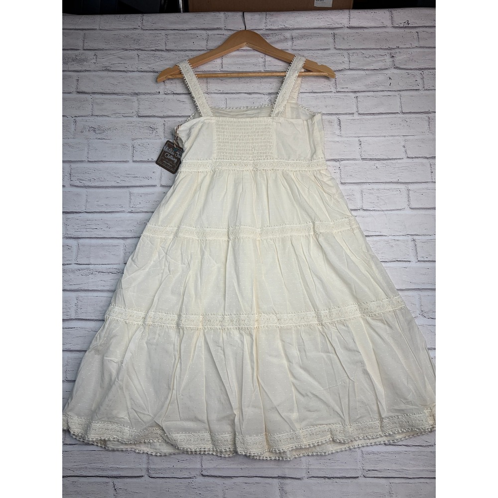 Matilda Jane Cream Swiss Dot Lace Tiered Midi Dress Womens 6 NWT Cottagecore - Picture 13 of 14